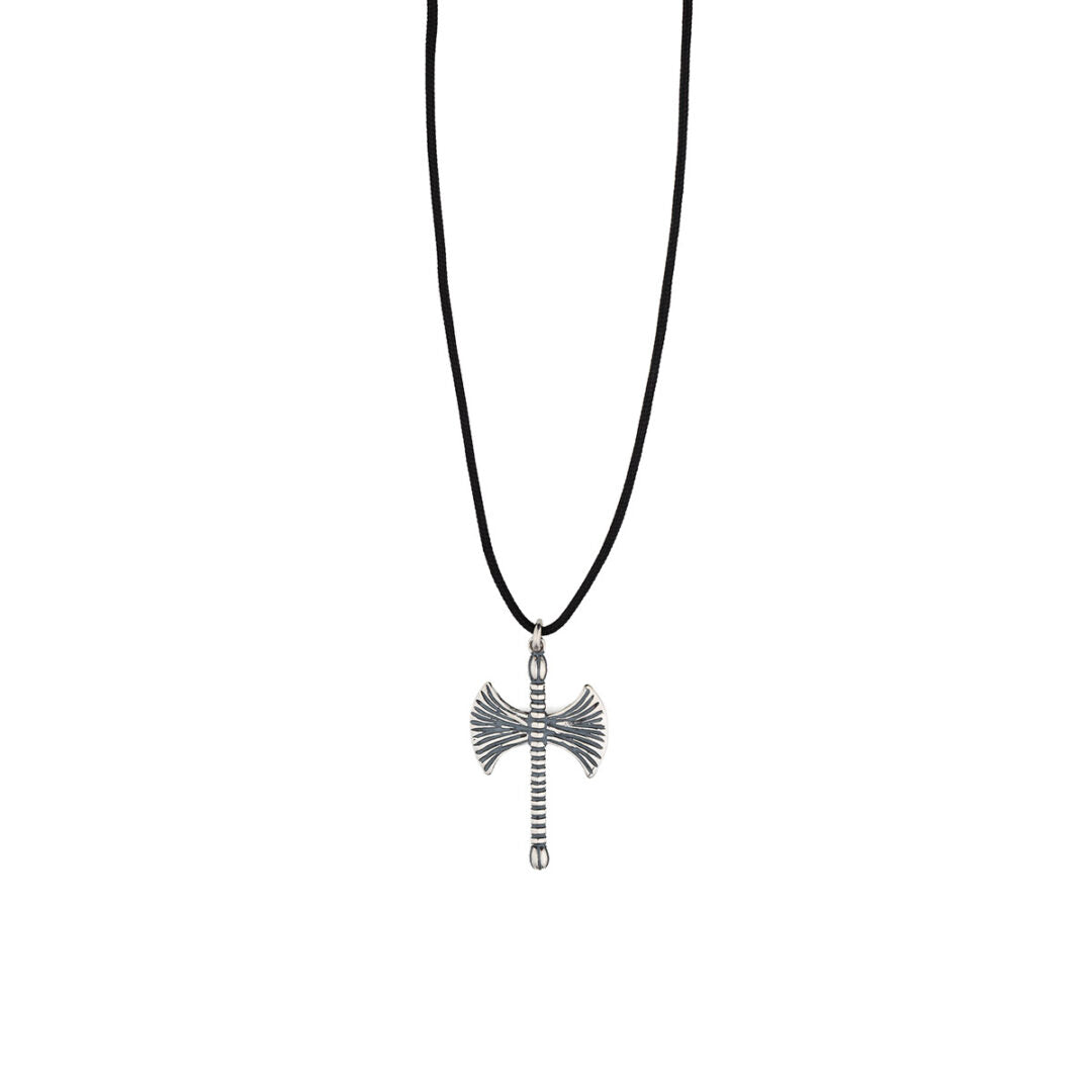 Axe Cord Necklace - 925 Sterling Silver