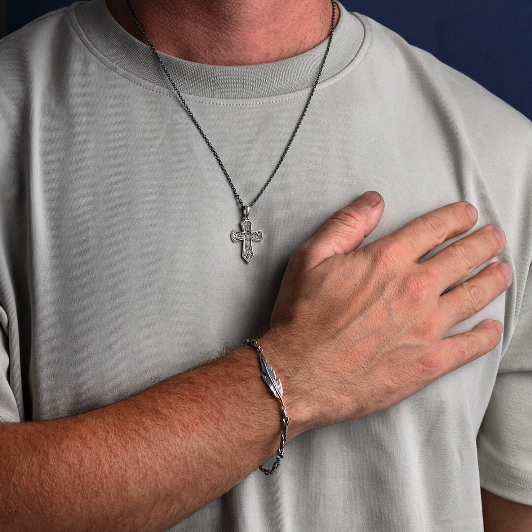 Men’s Silver Cross Necklace