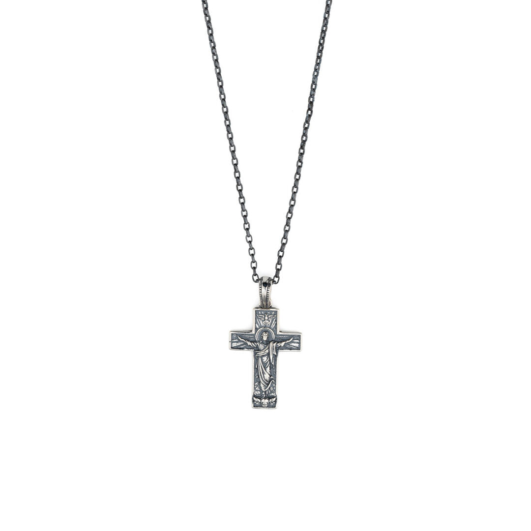 Crucifix Jesus Cross Necklace - 925 Sterling Silver