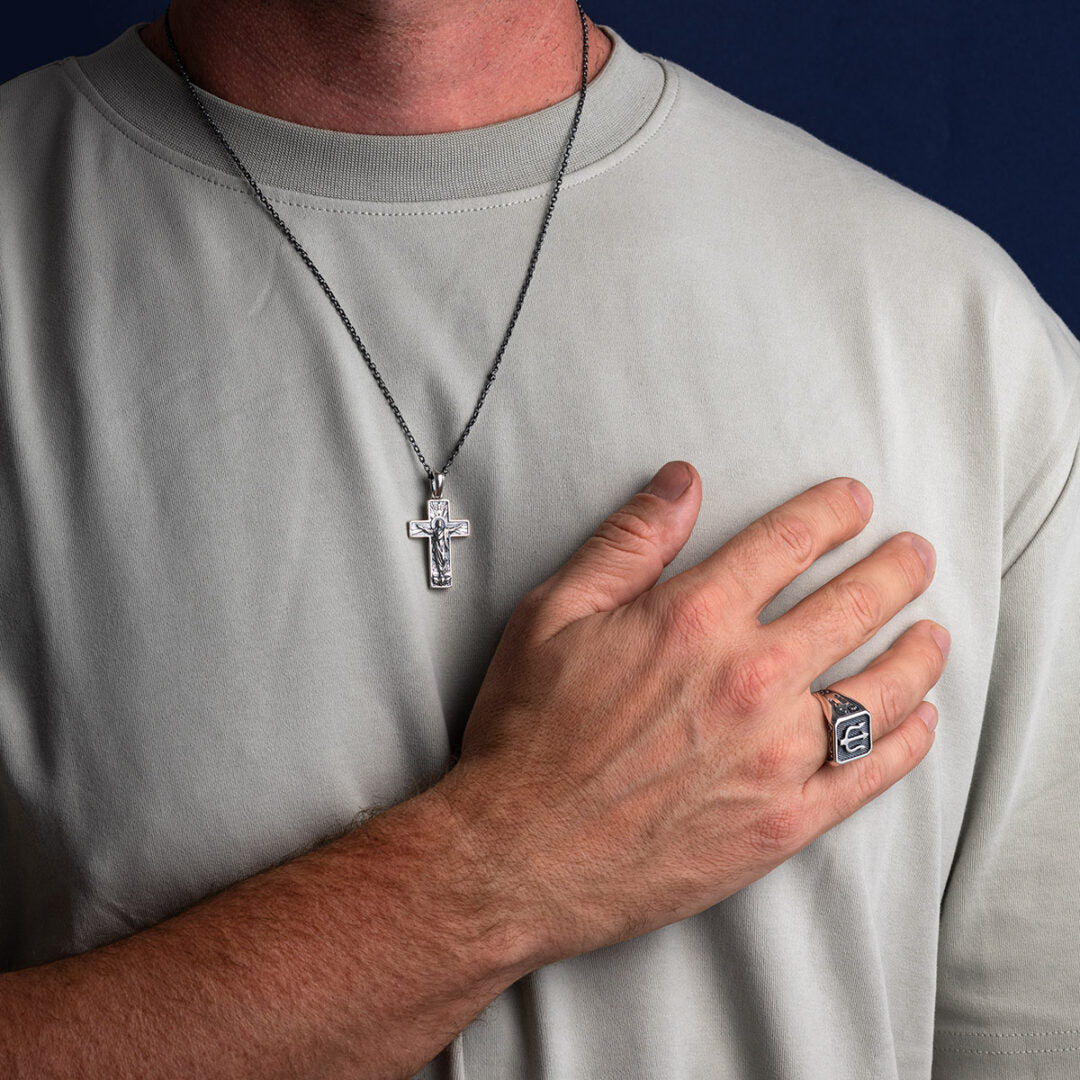 Crucifix Jesus Cross Necklace - 925 Sterling Silver