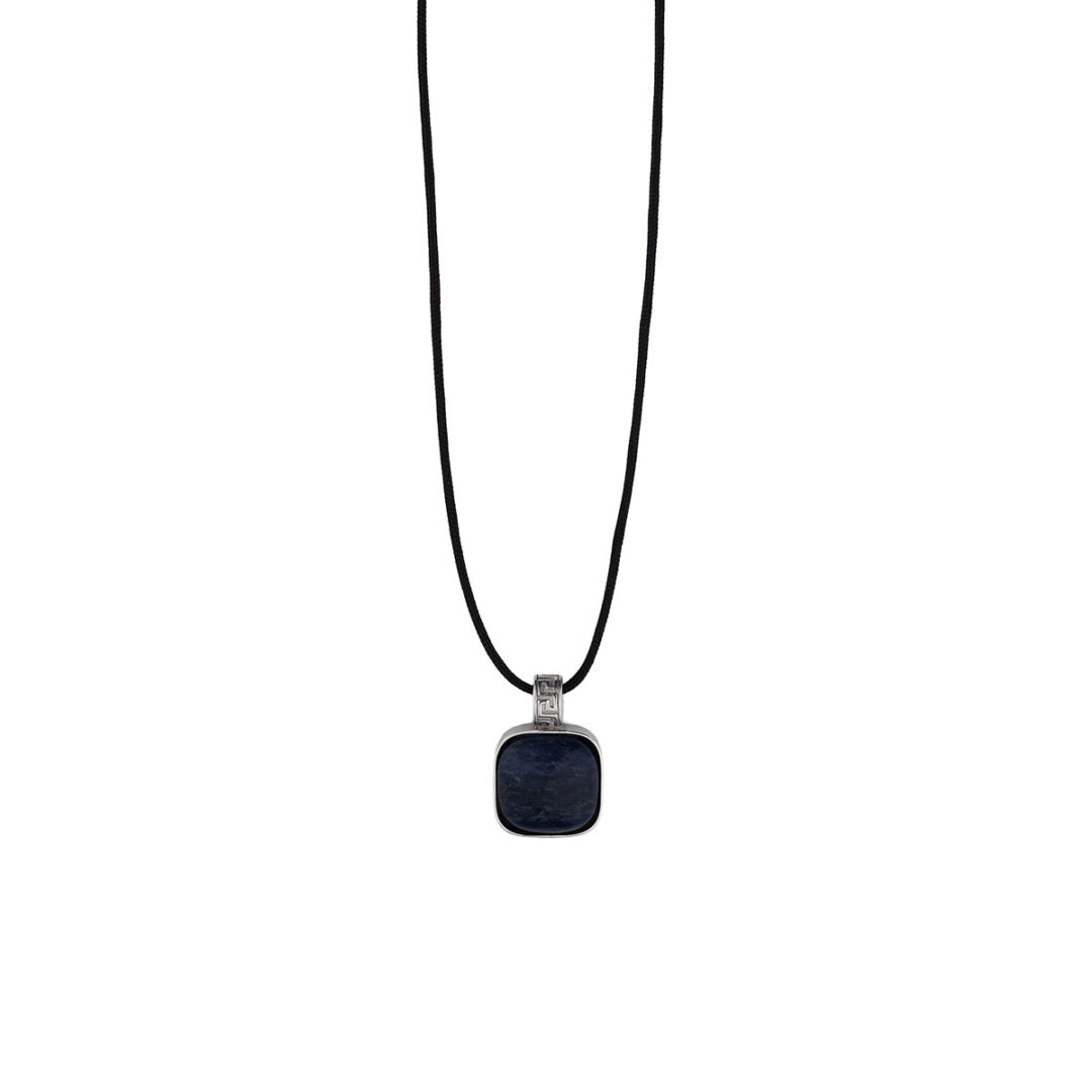 Cord Necklace with Stone - 925 Sterling Silver