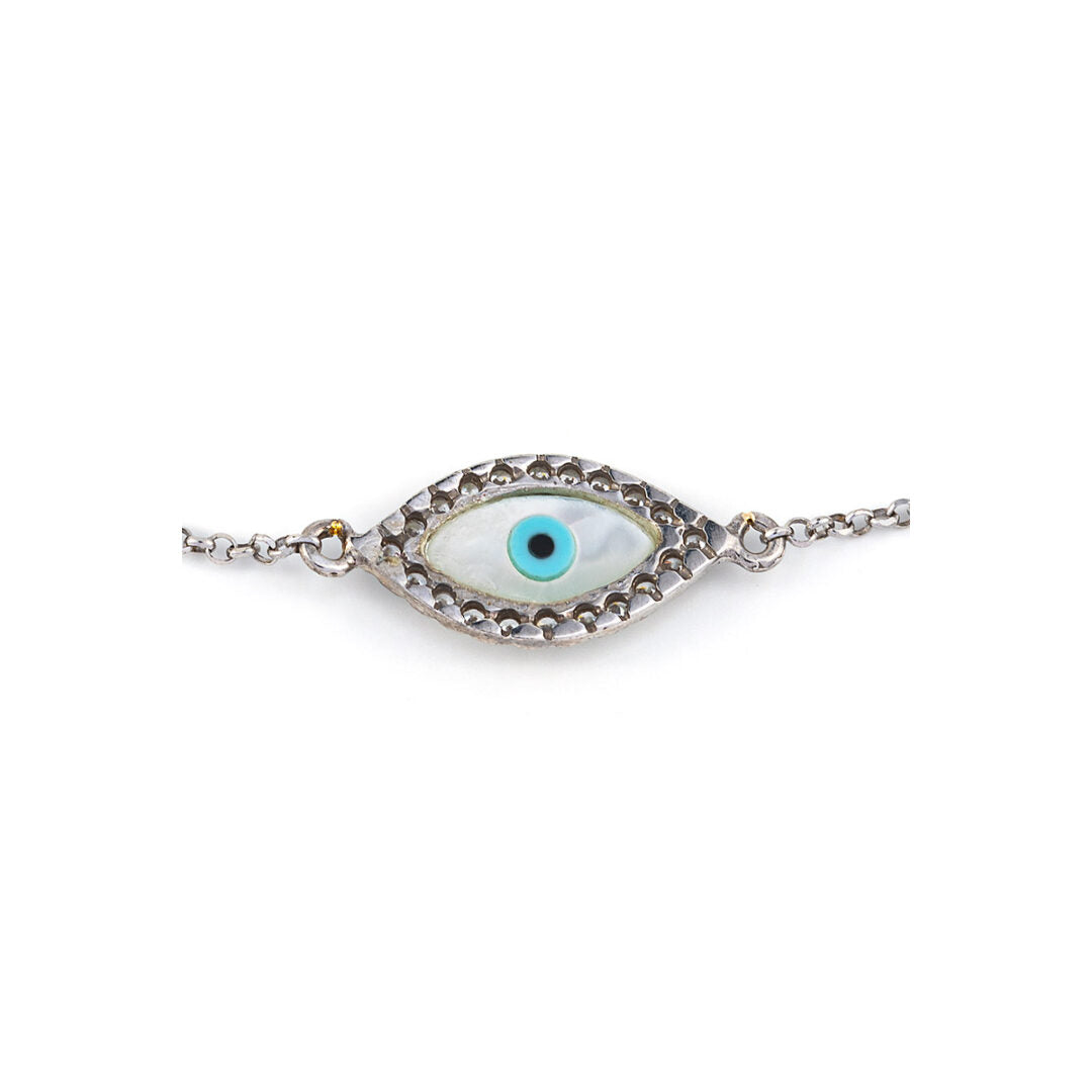 Sterling silver Evil Eye Chain bracelet with zircon
