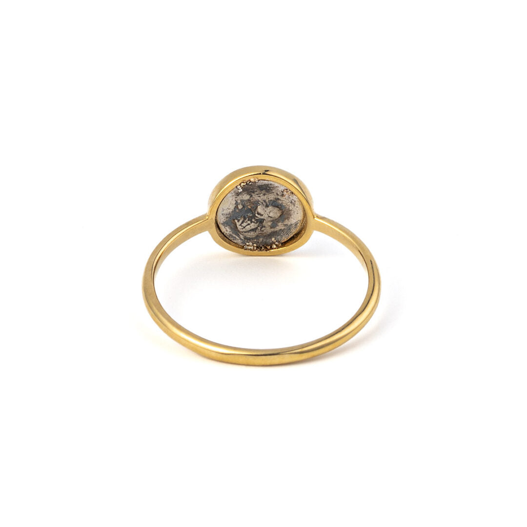 Athena Coin Ring - 14K Gold and Sterling Silver