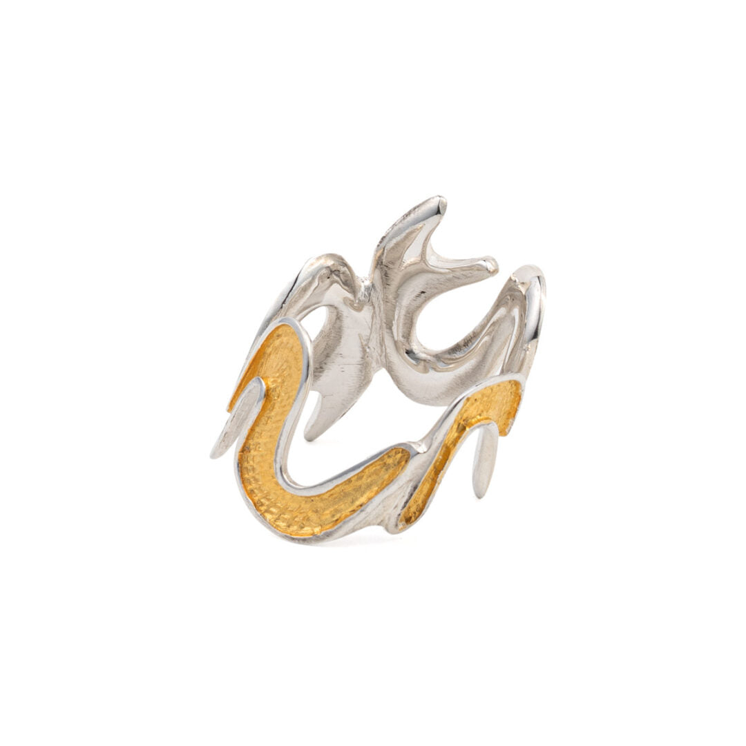Snake Ring - Sterling Silver Gold Plated