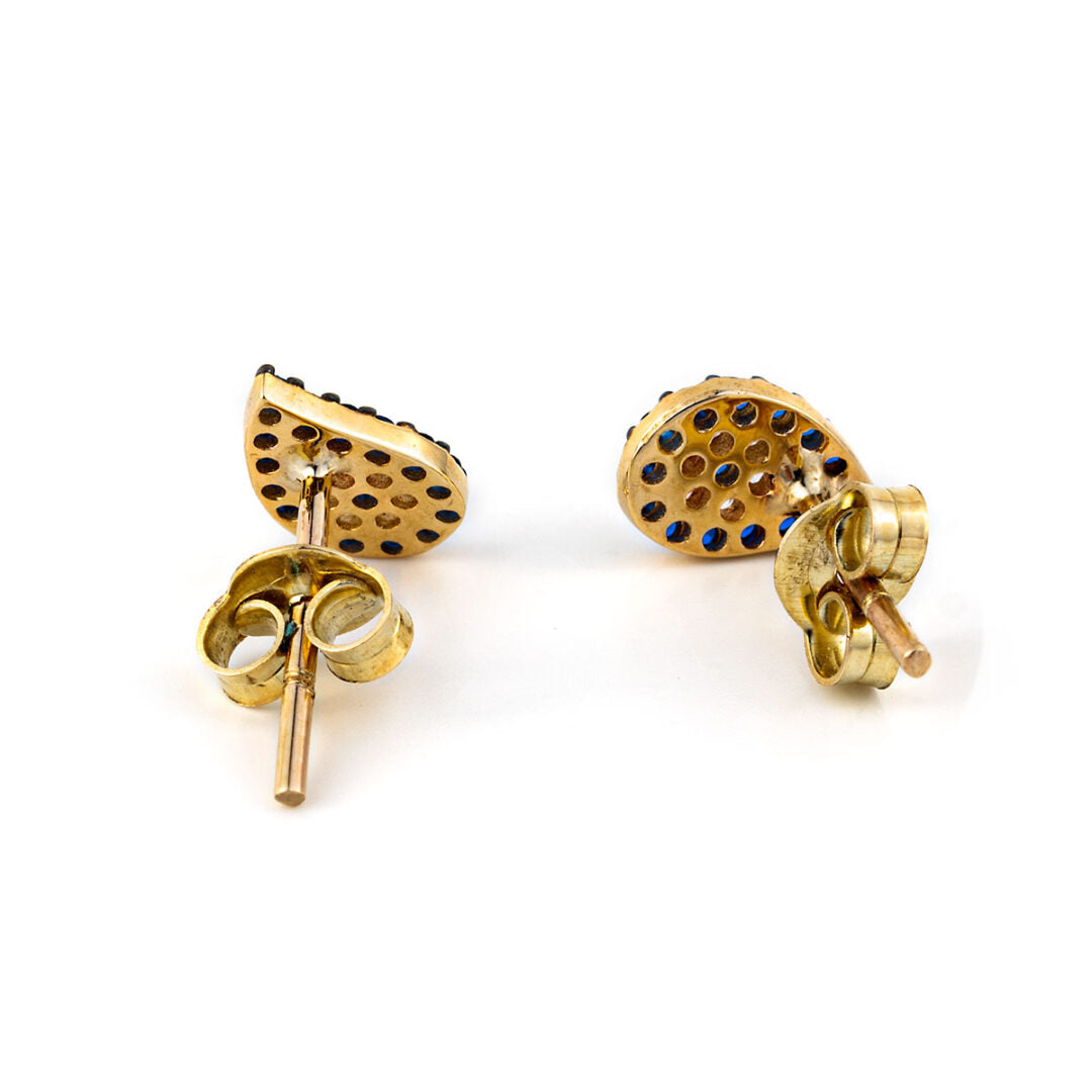 Tear drop Evil Eye Stud Earrings – 14K Gold