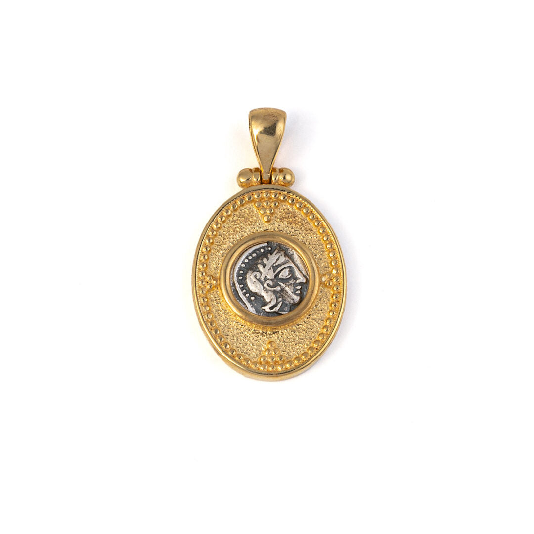 Athena Coin Oval Pendant
