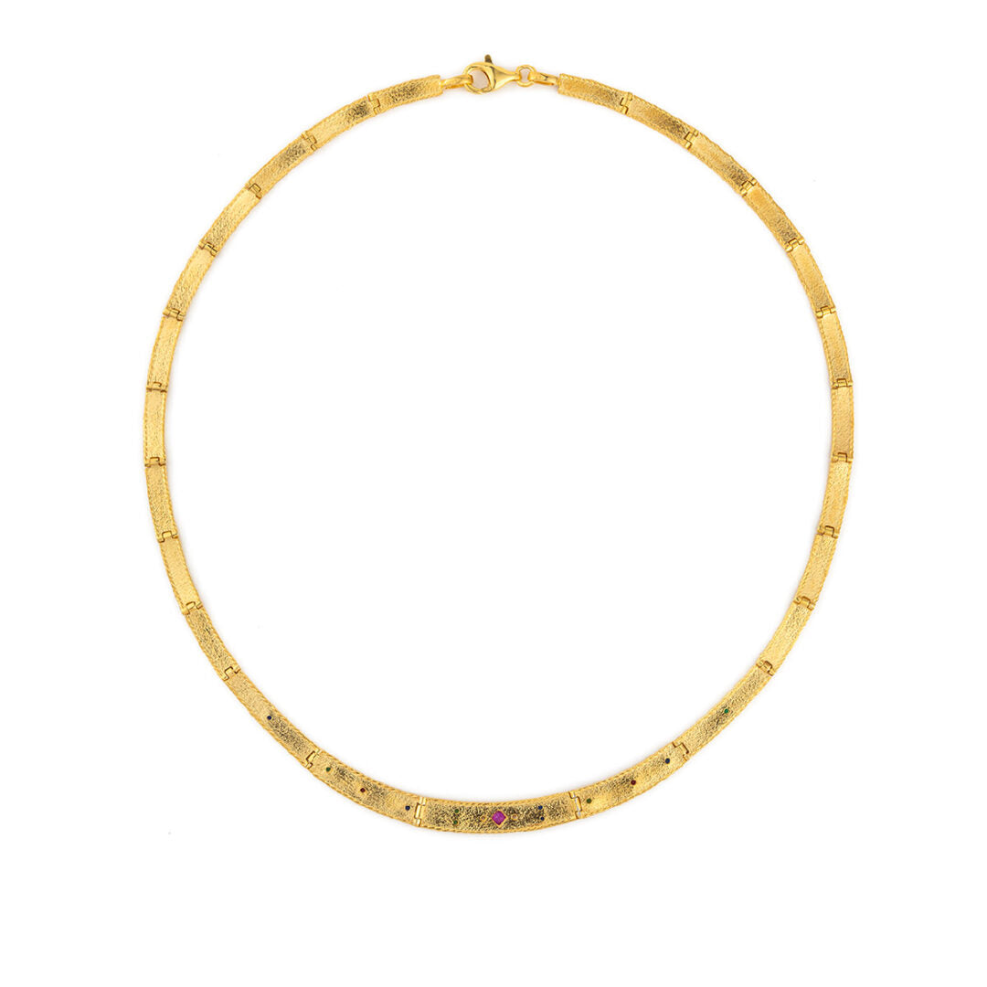 Βυζαντινό Κολιέ με κρύσταλλα Swarovski – Επιχρυσωμένο Ασήμι 925