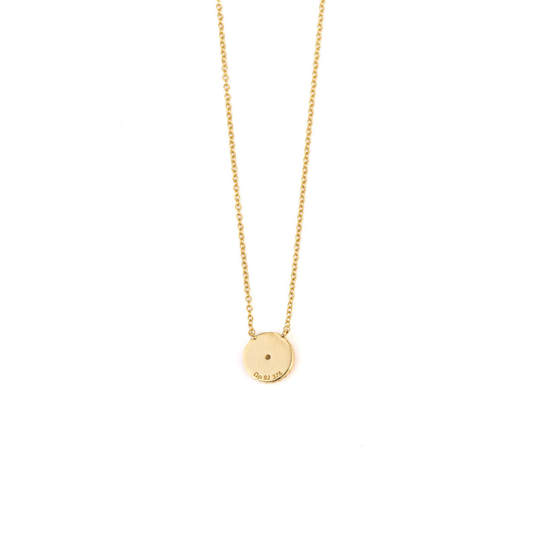 Gold Zircon Necklace - 9K