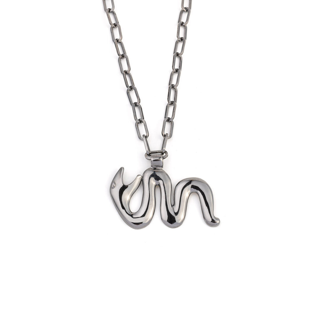 Snake Paperclip Chain Necklace - 925 Sterling Silver