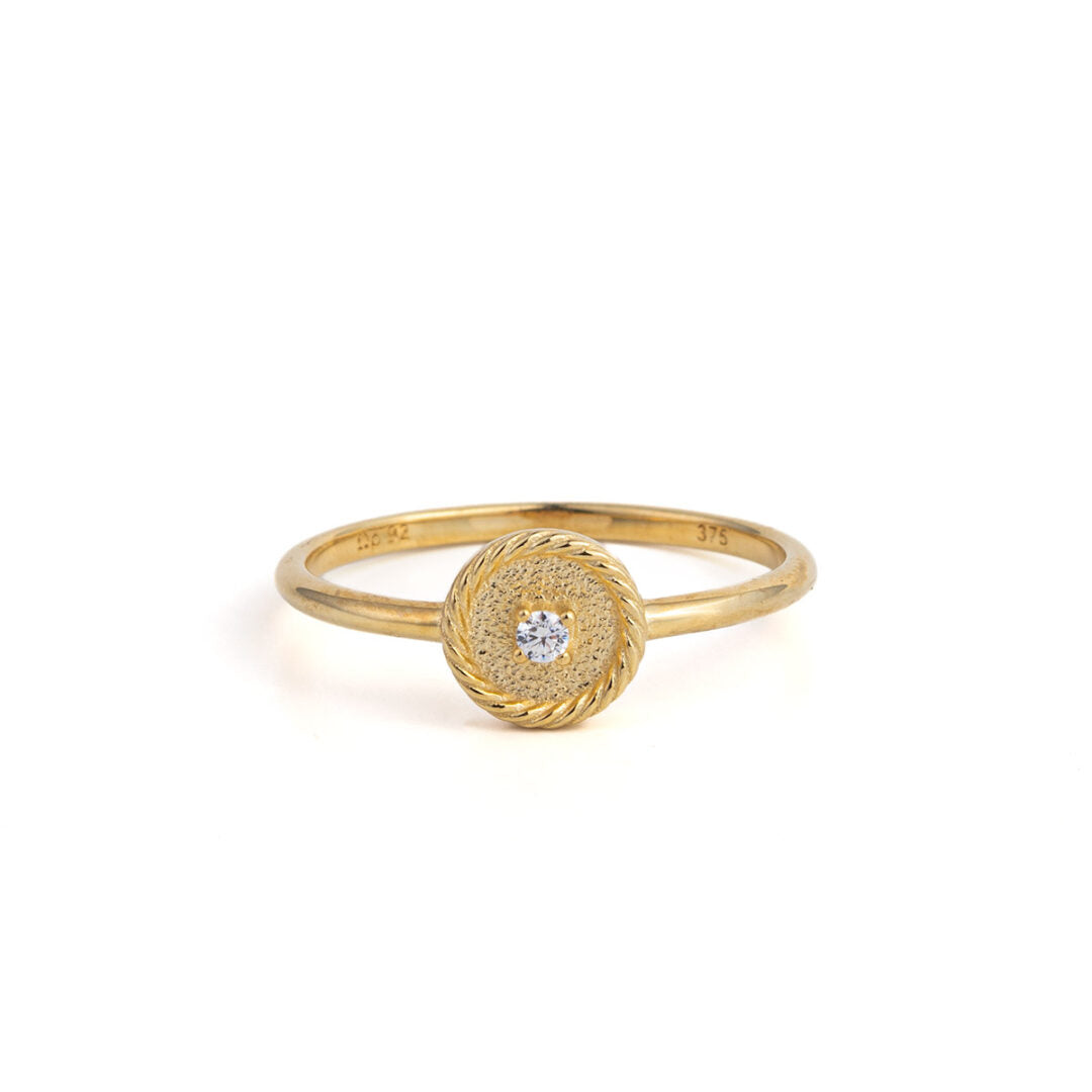 Zircon Gold Ring - 9K