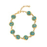 Multi Spiral Bracelet with Ocean Blue Details in Stainless Steel — Gold