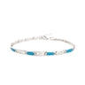 Meander Link Bracelet with Ocean Blue Details in Stainless Steel — Silver
