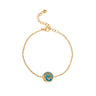 Spiral Bracelet with Ocean Blue Details in Stainless Steel — Gold