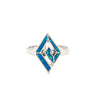 Meander Ring with Ocean Blue Details in Stainless Steel — Silver