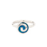 Spiral Ring with Ocean Blue Details in Stainless Steel — Silver