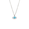 Evil Eye Protective Necklace in Stainless Steel — Silver & Ciel