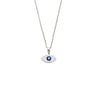 Evil Eye Protective Necklace in Stainless Steel — Silver & Blue