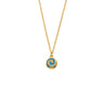 Spiral Pendant Necklace with Ocean Blue Details in Stainless Steel — Gold