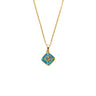 Meander Pendant Necklace with Ocean Blue Details in Stainless Steel — Gold