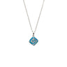 Meander Pendant Necklace with Ocean Blue Details in Stainless Steel — Silver