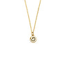 Spiral Necklace with Ocean Blue Details in Stainless Steel — White