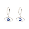 Evil Eye Earrings in Stainless Steel — Blue