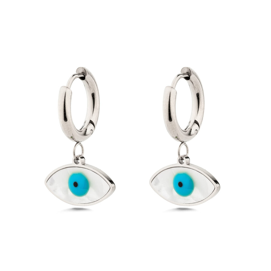 Evil Eye Earrings in Stainless Steel — Ciel