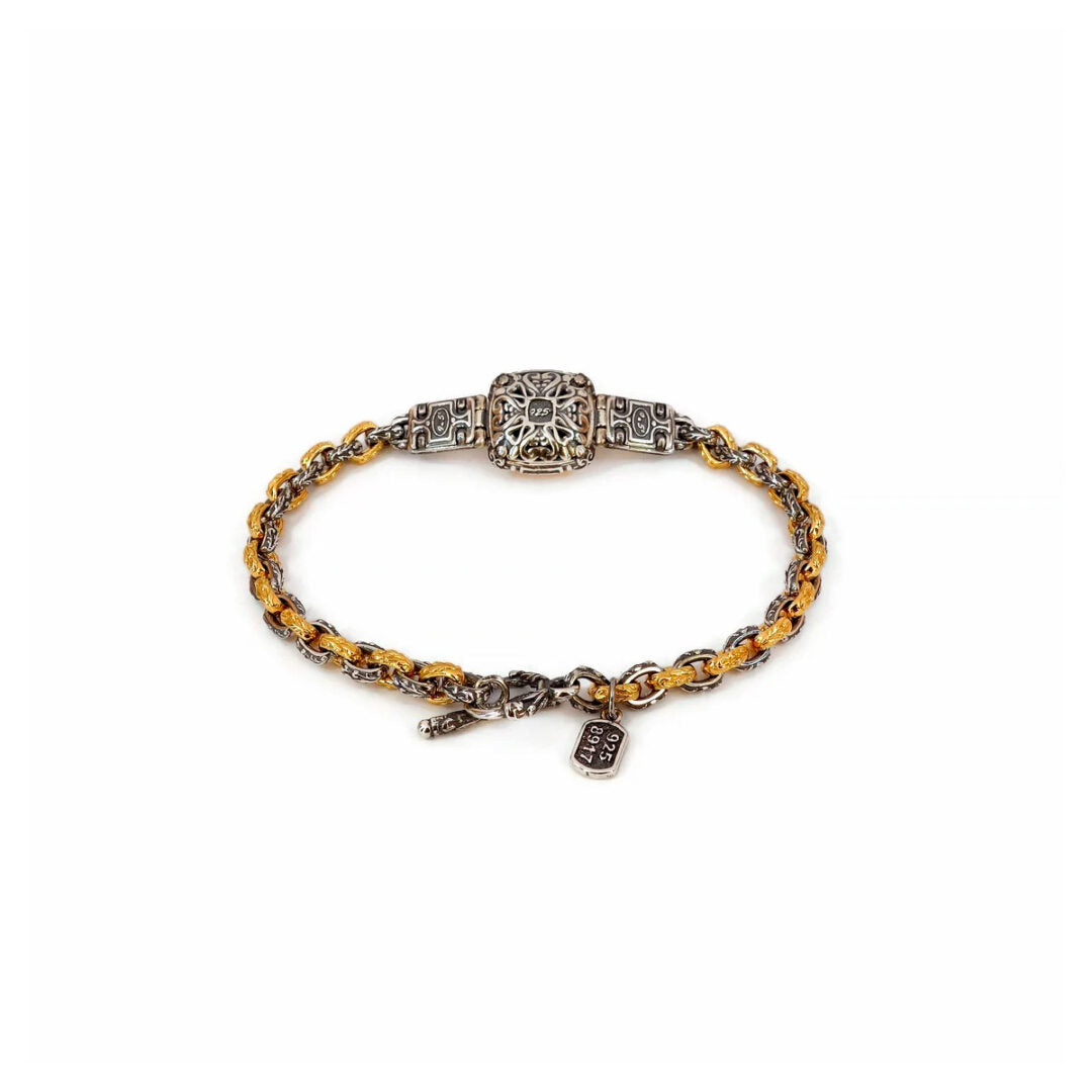 Byzantine Bracelet with Doublet Ruby Gemstone