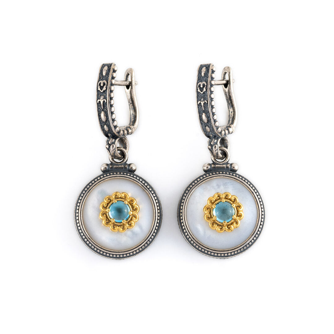 Sterling Silver Blue Topaz Dangle Earrings