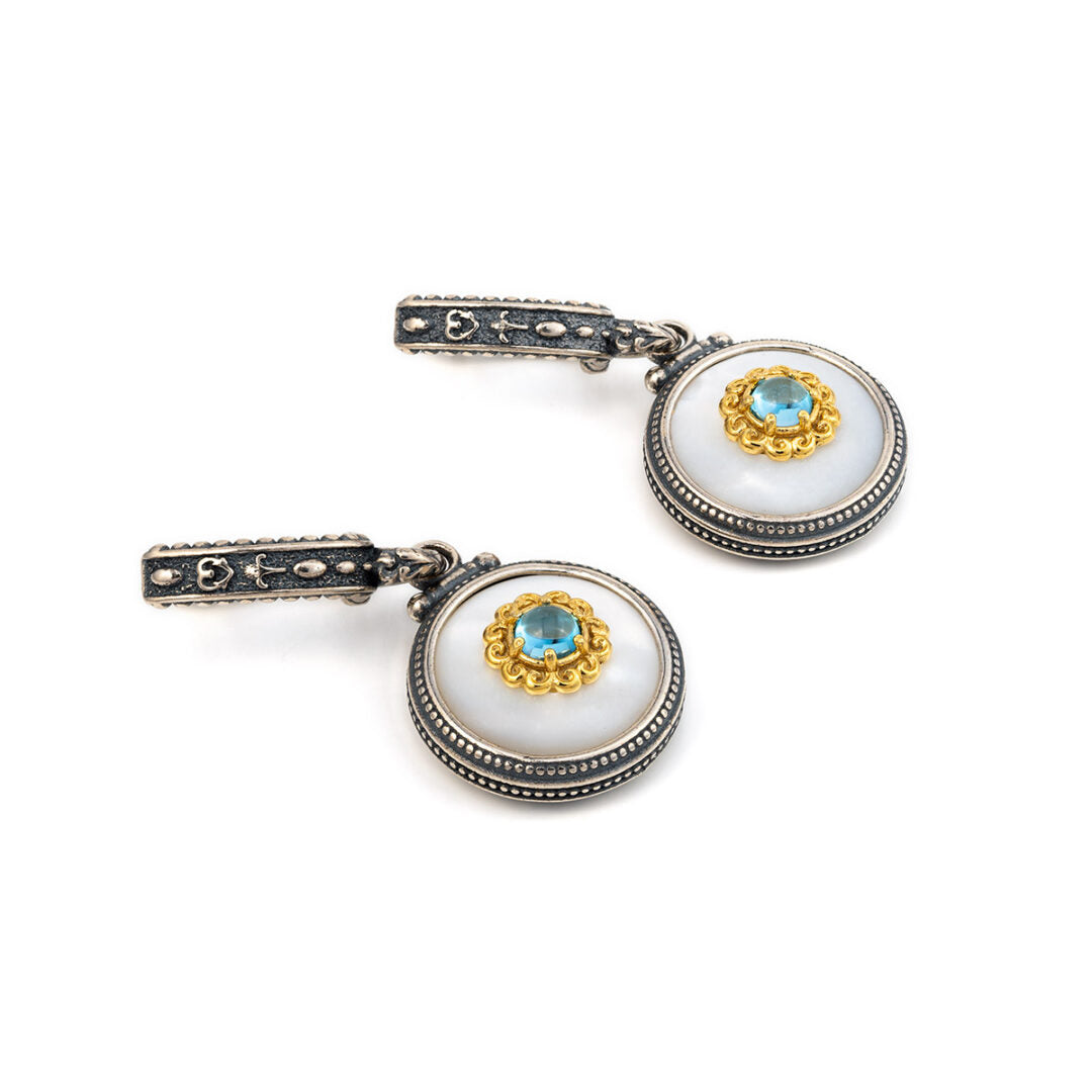 Sterling Silver Blue Topaz Dangle Earrings
