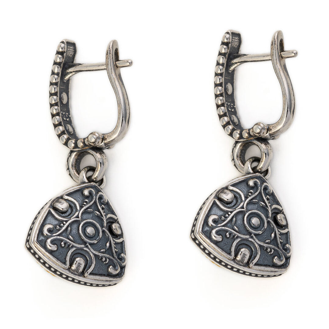 Byzantine Earrings with Apatite Doublet Stone
