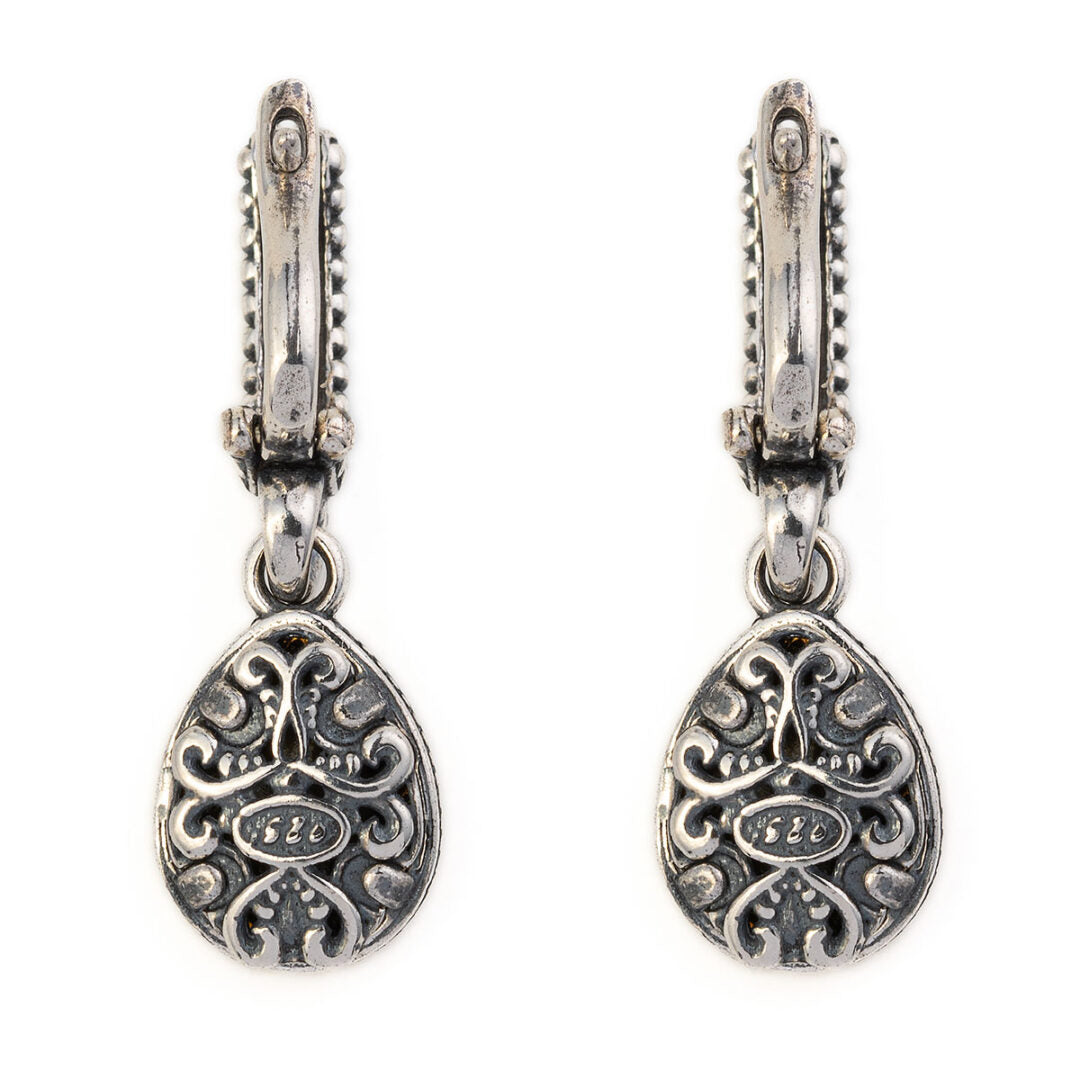 Byzantine Earrings with London Blue Crystal Stone