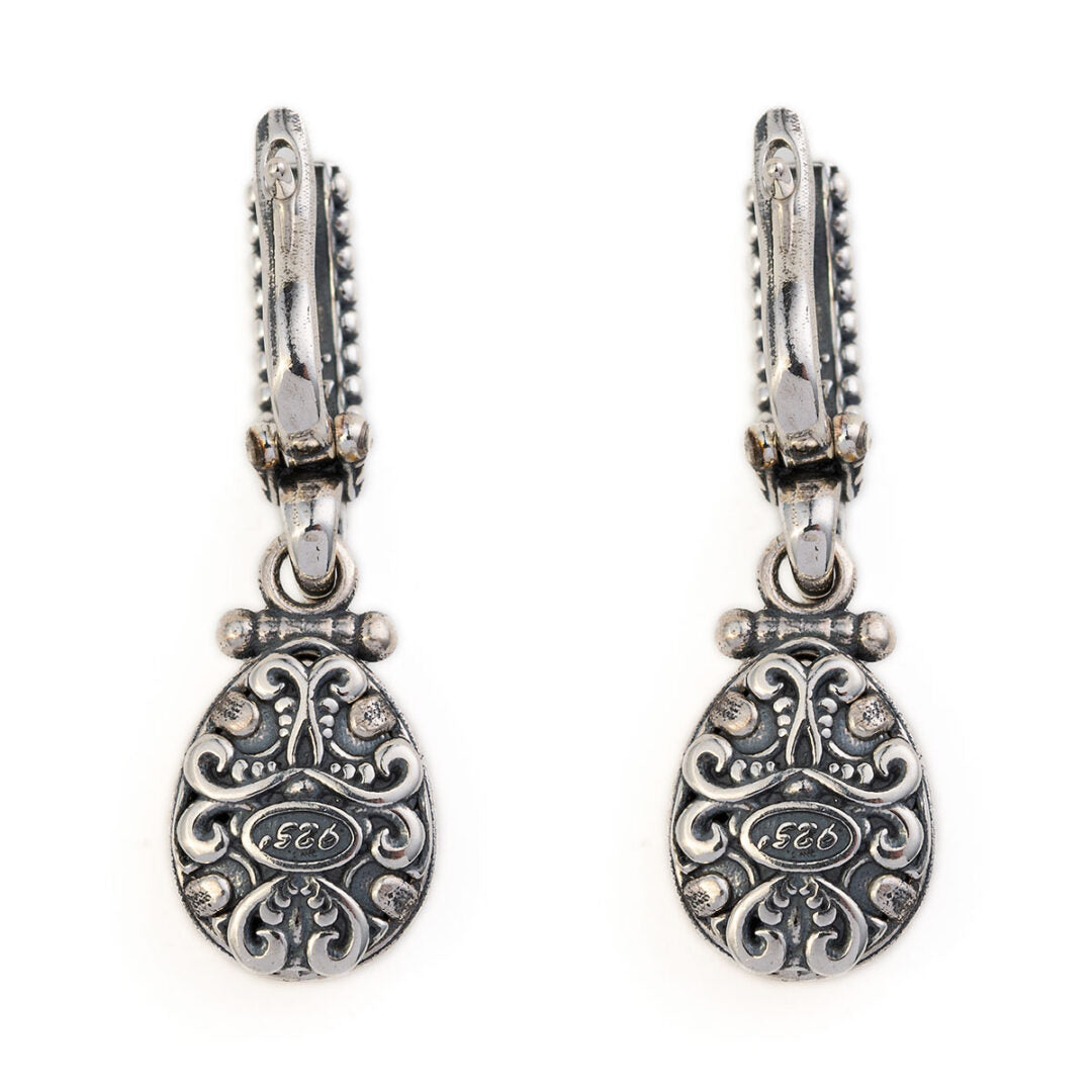 Byzantine Earrings with Lapis Lazuli Doublet Stone