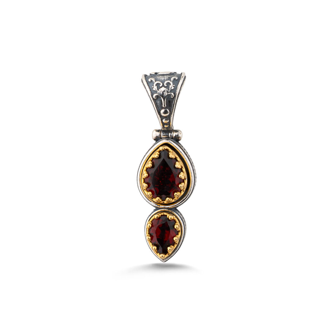 Doublet Garnet Teardrop Pendant – 925 Sterling Silver