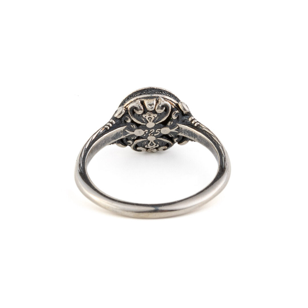 Byzantine Ring Aquamarine Crystal Stone