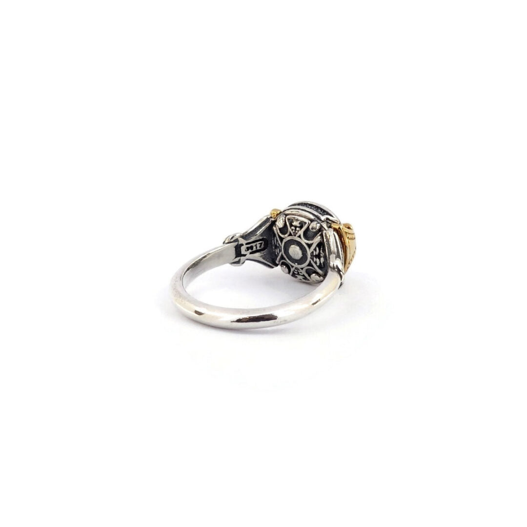 Byzantine Ring with Apatite Doublet Gemstone