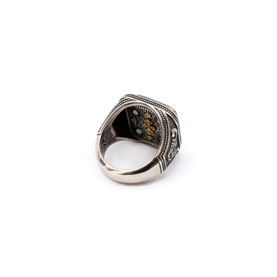Byzantine Ring with Natural Swiss Blue Topaz Gemstone