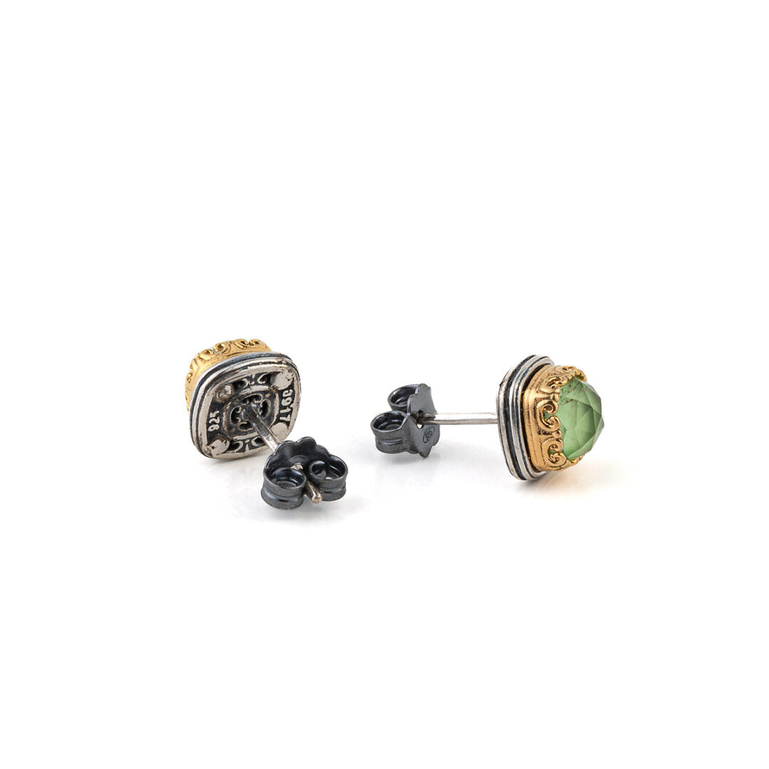 Byzantine Stud Earrings with Doublet Gemstone
