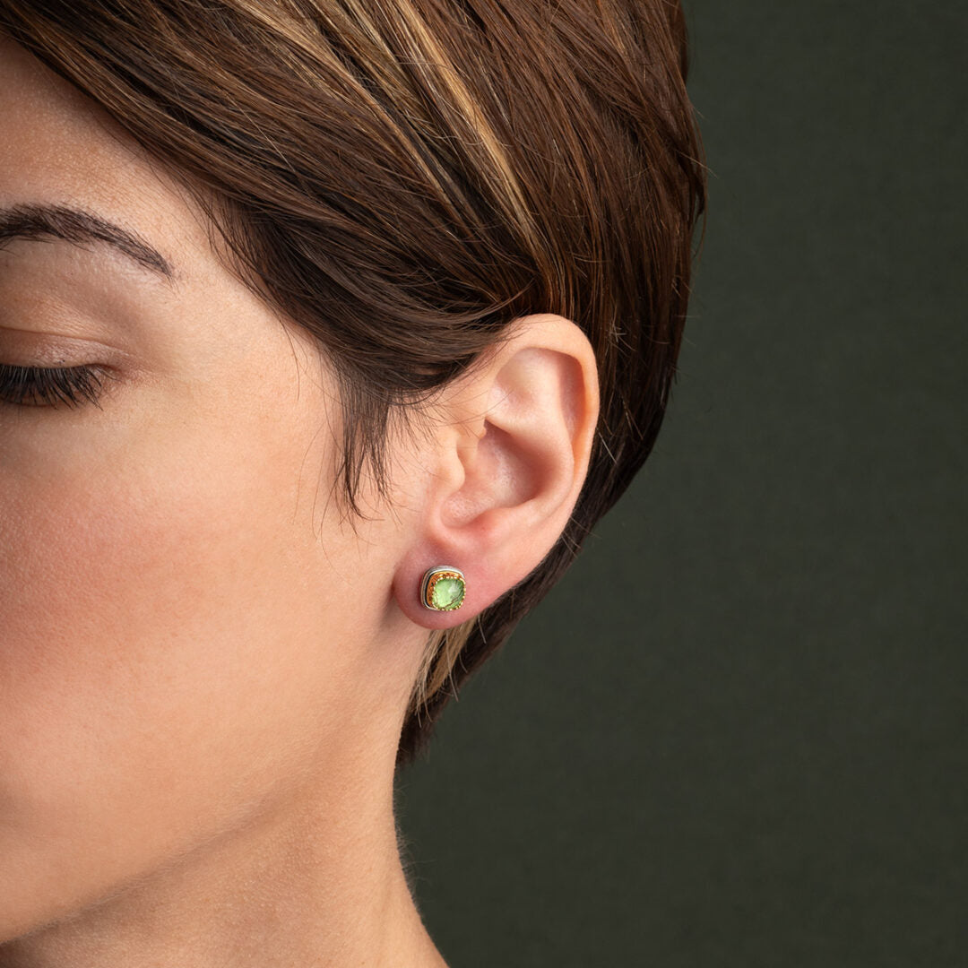 Byzantine Stud Earrings with Doublet Gemstone