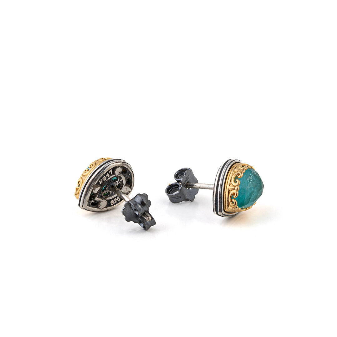 Byzantine Stud Earrings with Gemstone