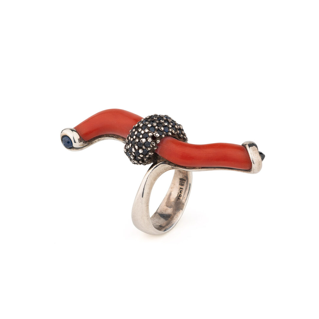 Long Coral Ring – 925 Sterling Silver
