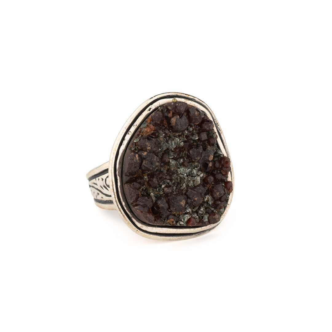 Earthy Raw Granite Ring in 925 Sterling Silver