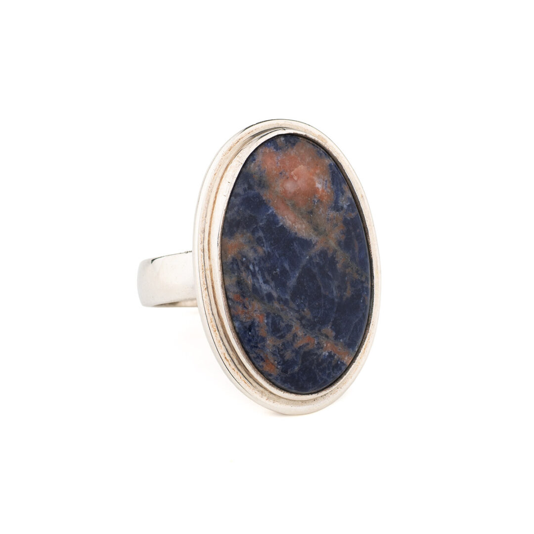 Oval Sodalite Ring – 925 Sterling Silver