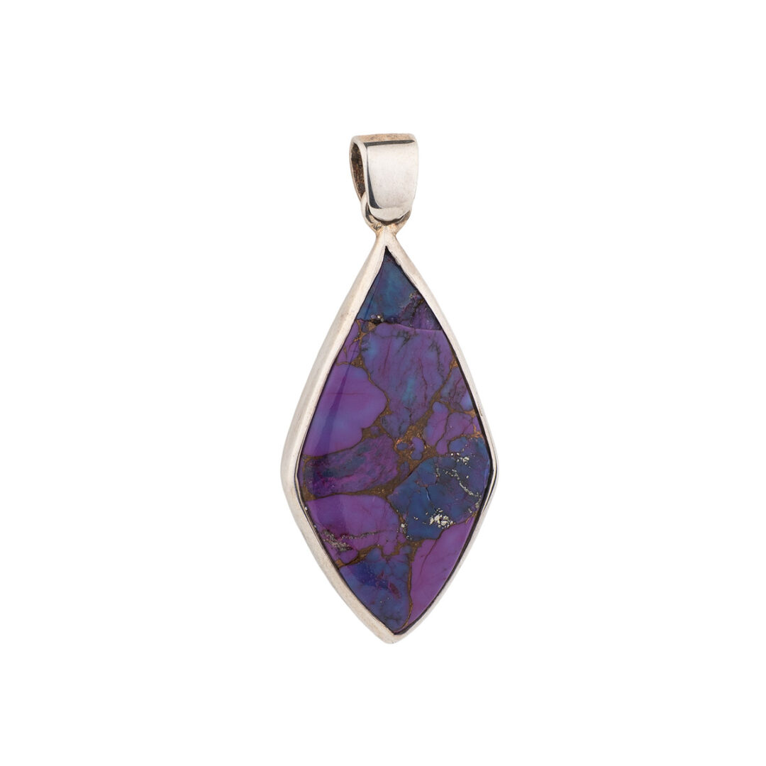 Rhombus Purple Copper Pendant – Sterling Silver 925