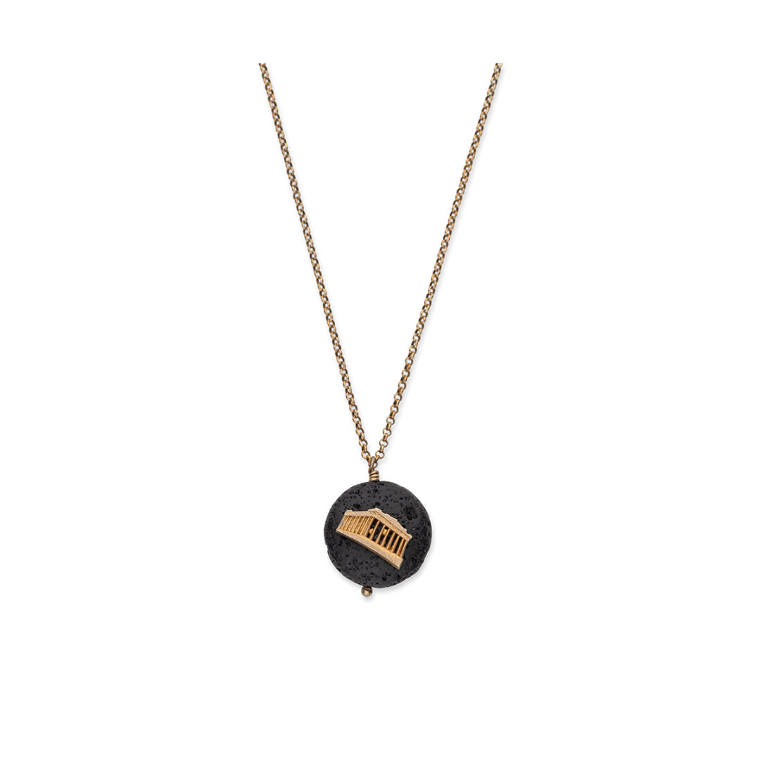 Parthenon Chain Necklace with Lava Stone