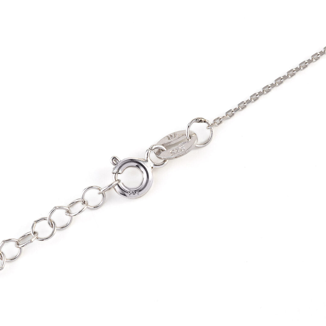 Owl Necklace with Zircon - 925 Sterling Silver