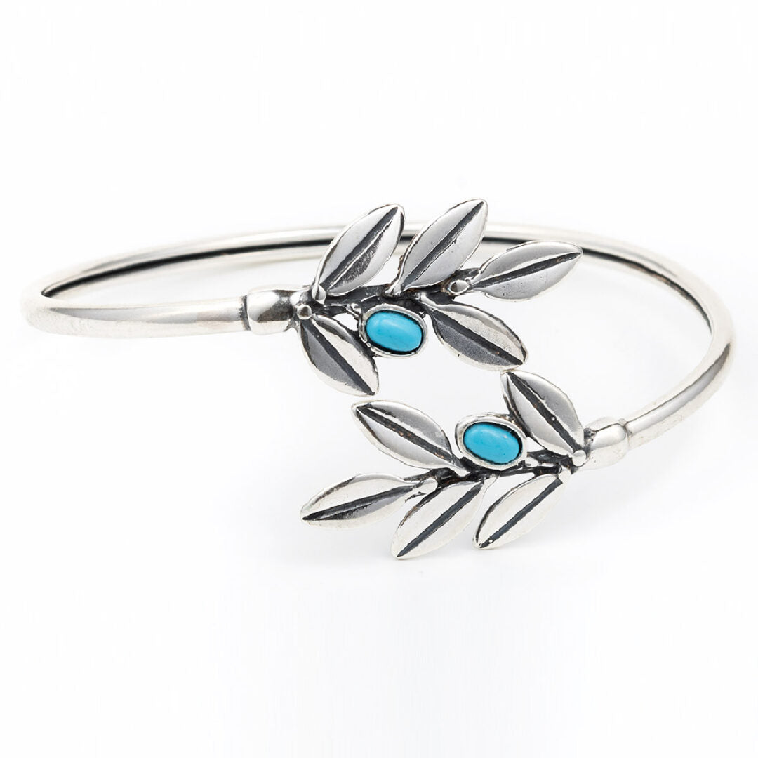 Olive Leaves Silver Bracelet
