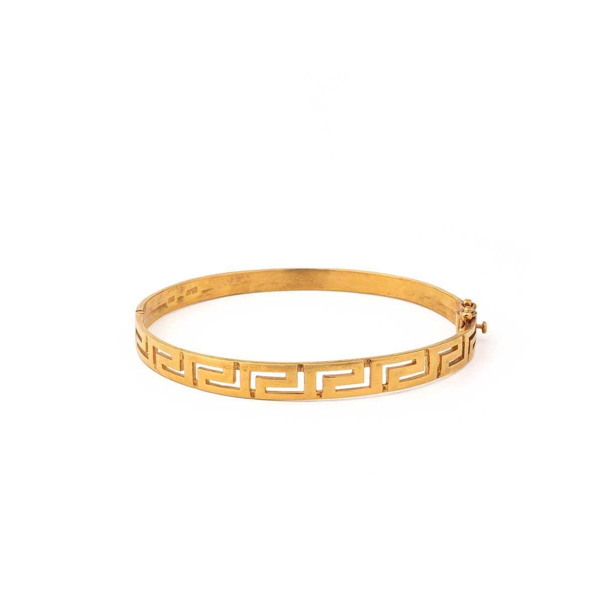 Meandros Bangle Bracelet in 925 Sterling Silver Gold Plated
