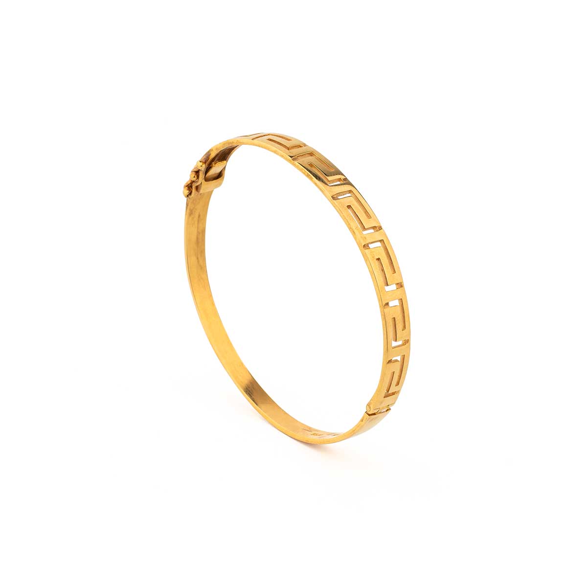 Meandros Bangle Bracelet in 925 Sterling Silver Gold Plated