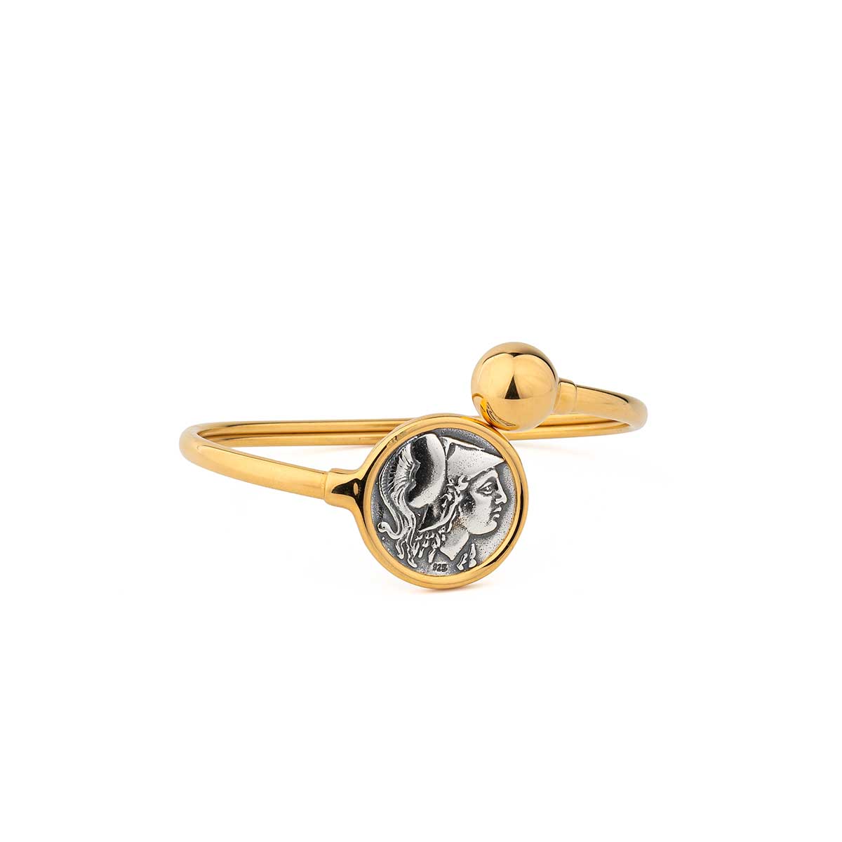 Goddess Athena Coin Cuff Bracelet